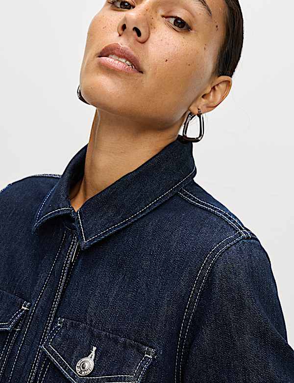 DENIM WIDE LEG POCKET JUMPSUIT