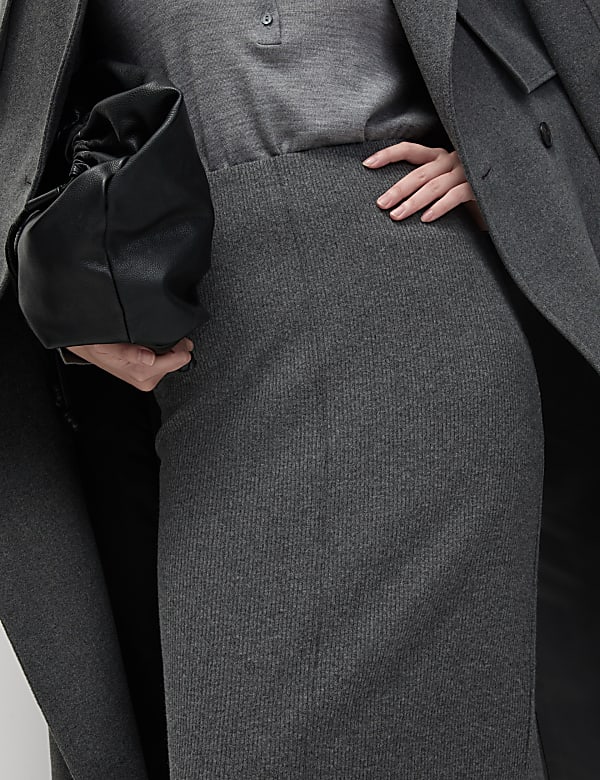 Jupe &eacute;vas&eacute;e en jersey c&ocirc;tel&eacute; longueur genou - LU