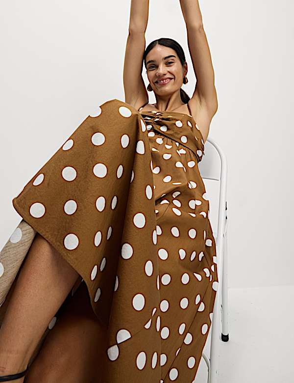 Pure Cotton Polka Dot Midaxi Cami Dress