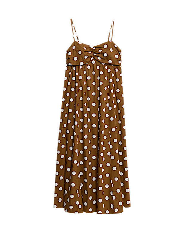 Pure Cotton Polka Dot Midaxi Cami Dress