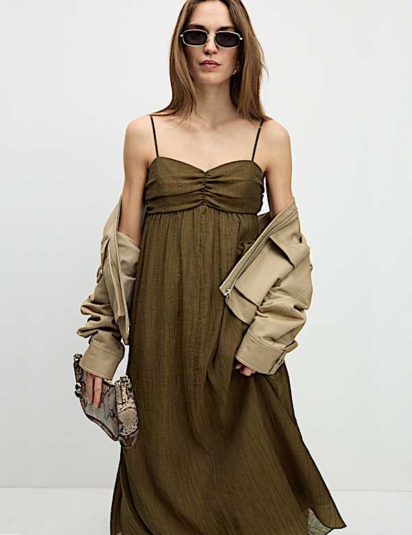 Lyocell Rich Textured Midaxi Cami Dress