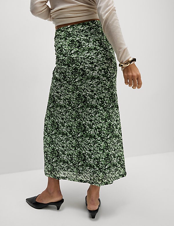 Jersey Printed Midi A-Line Skirt - US