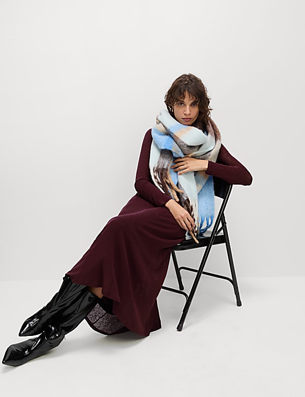 Mesh Jersey Midi Column Dress - IS