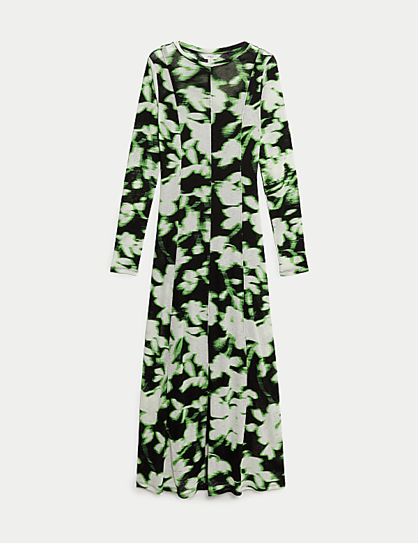 Mesh Jersey Floral Midi Column Dress - AT