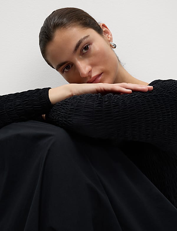 Pure Cotton Midi Drop Waist Dress - AU