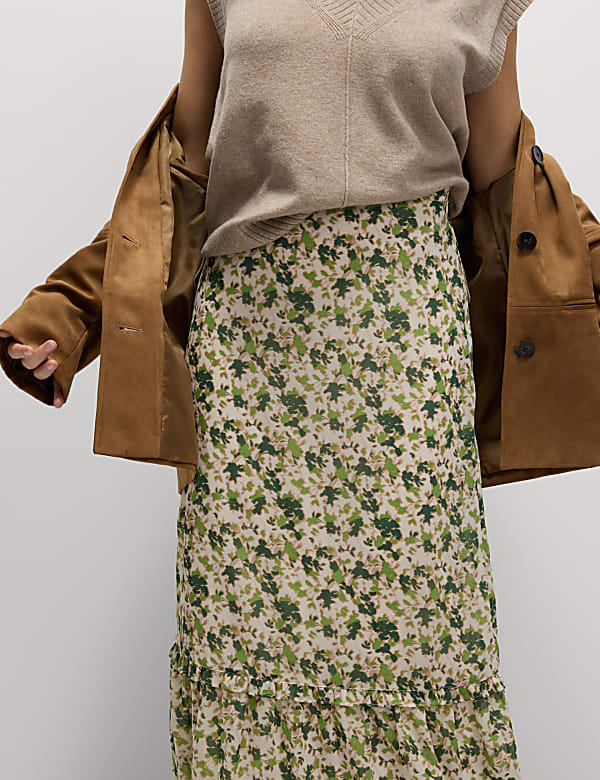 Chiffon Floral Midi Circle Skirt - AU