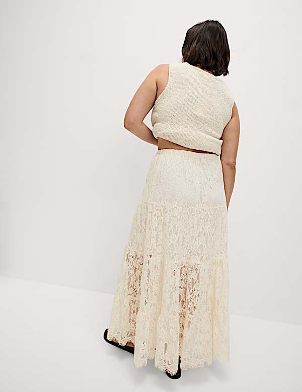 Lace Maxi Tiered Skirt