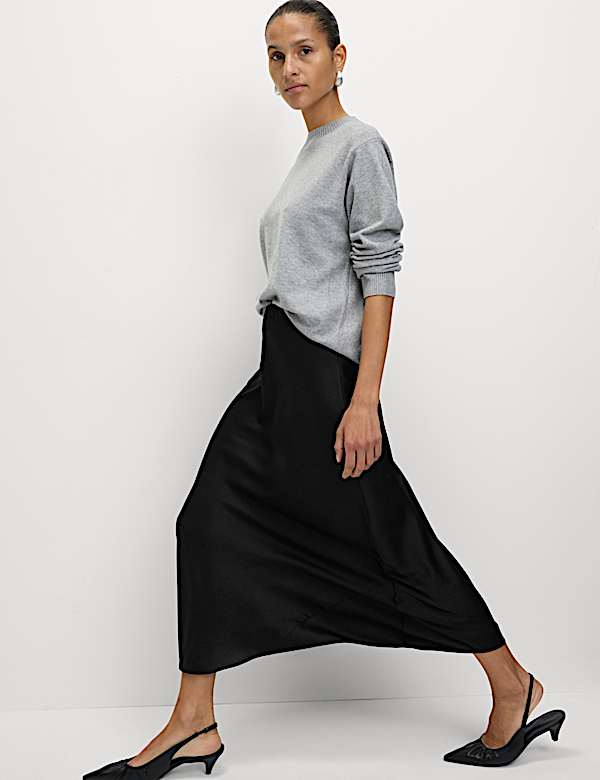 Satin Midaxi Slip Skirt