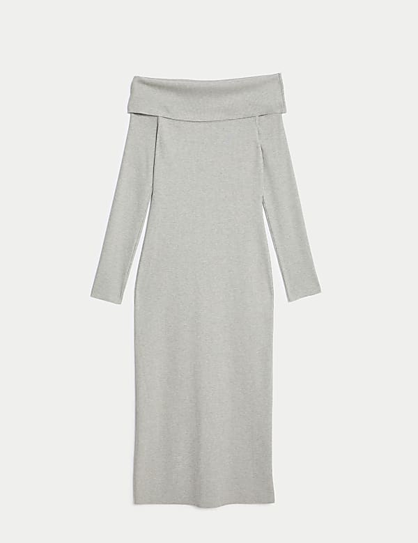 Jersey Ribbed Bandeau Midi Dress - NO