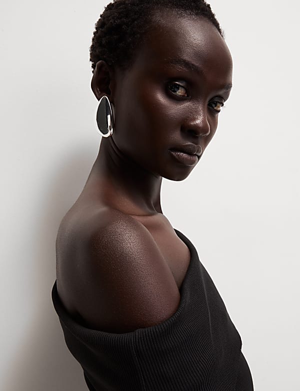 Jersey Ribbed Bandeau Midi Dress - LU