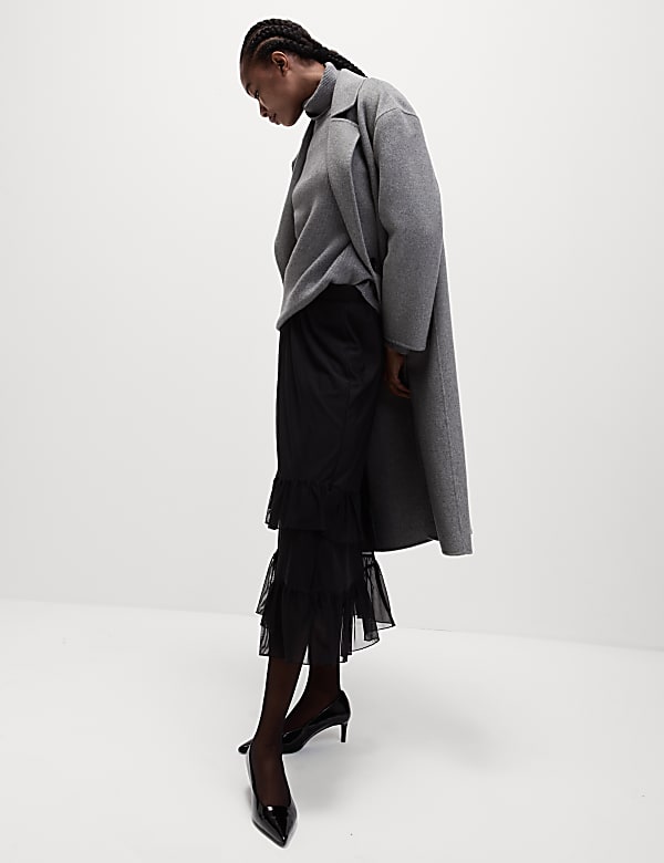 Midaxi-Stufenrock aus Jersey mit Volant - DE