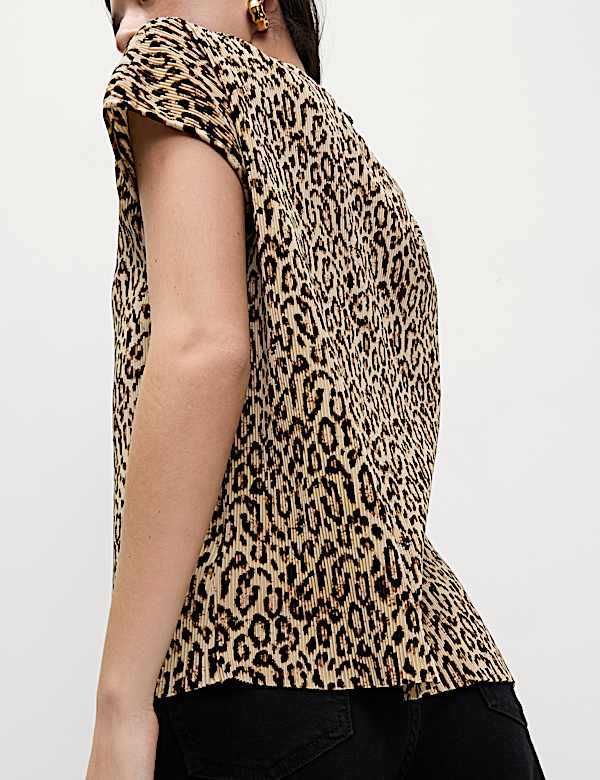 Animal Print Plisse Top - AT