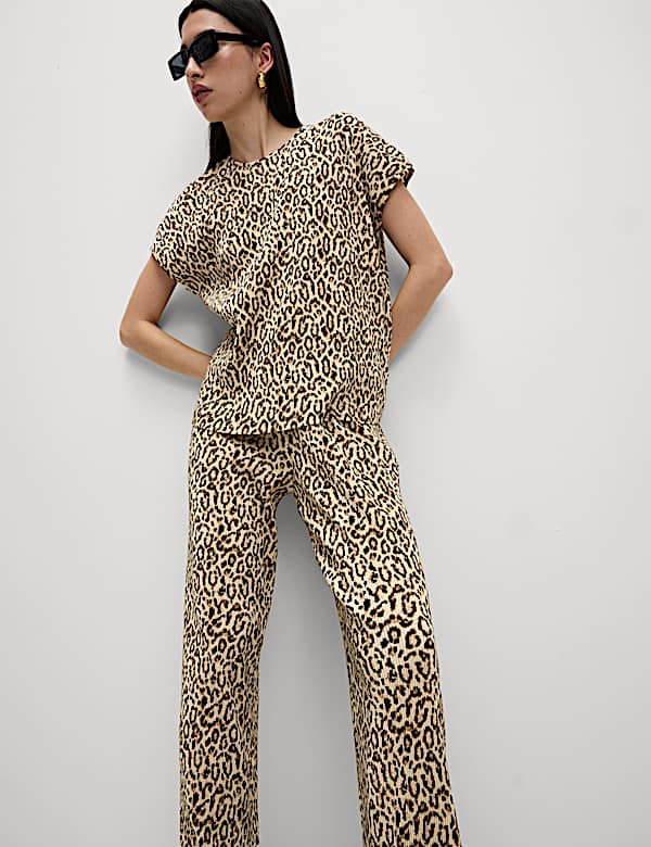 Animal Print Plisse Top - AT