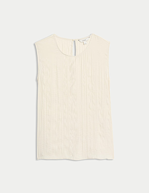 Plisse Round Neck Top - RO