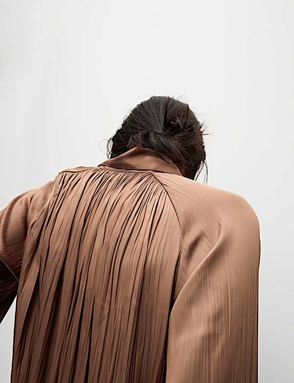 Pleated Collared Shirt