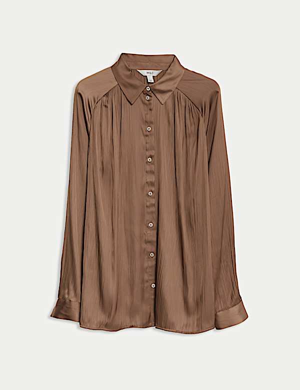 Geplooid overhemd met kraag - BE