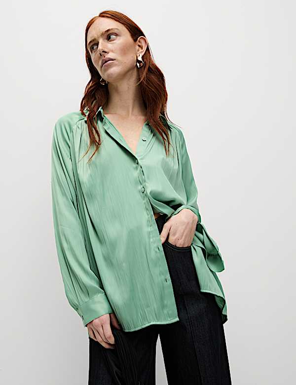 Pleated Collared Shirt