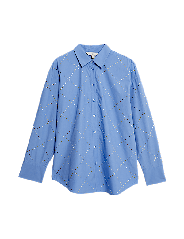 Pure Cotton Embellished Collared Shirt