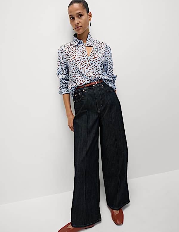Printed Collared Button Through Shirt