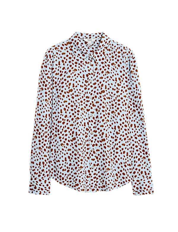 Printed Collared Button Through Shirt