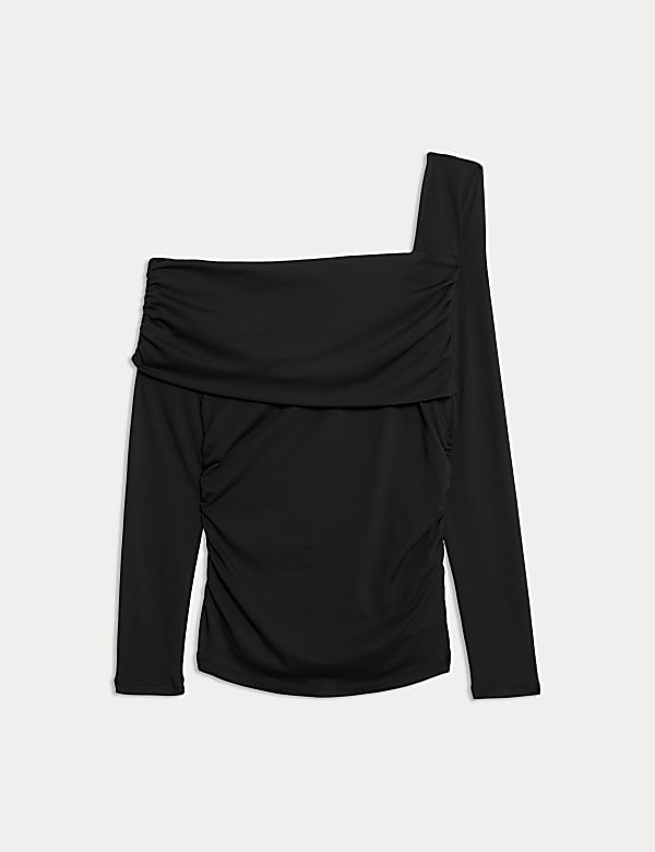 Jersey Asymmetric Neck Bardot Top - VN