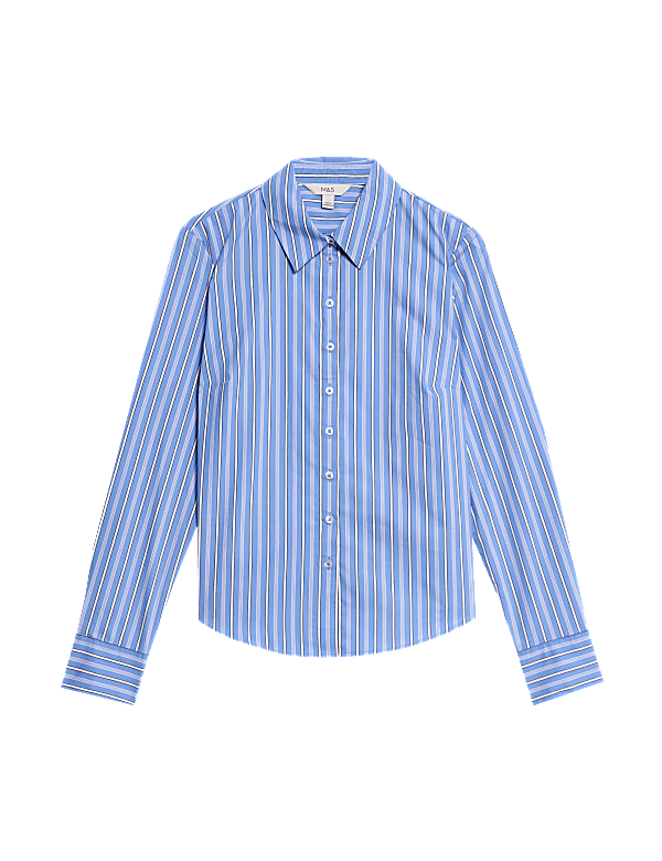 Cotton Rich Striped Fitted Shirt