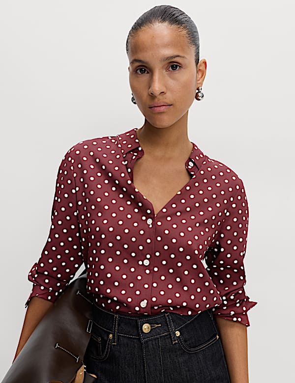 Printed Collared Button Through Shirt