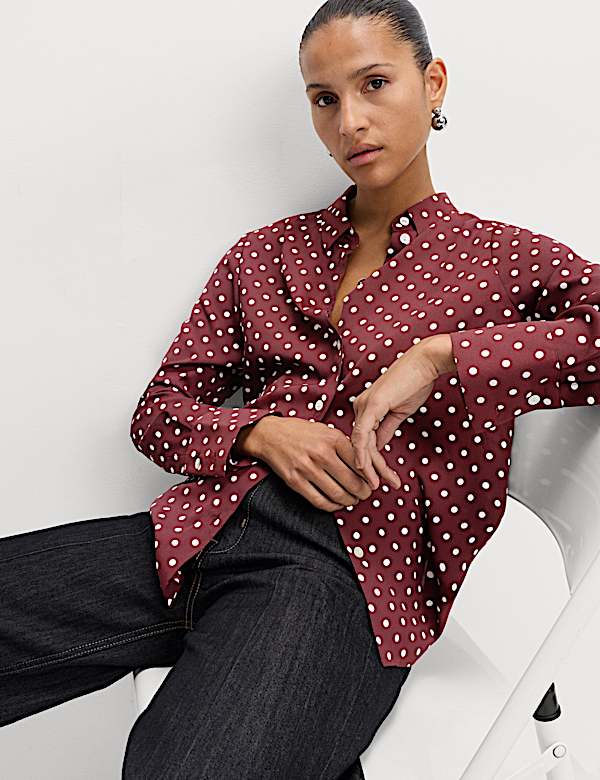 Printed Collared Button Through Shirt
