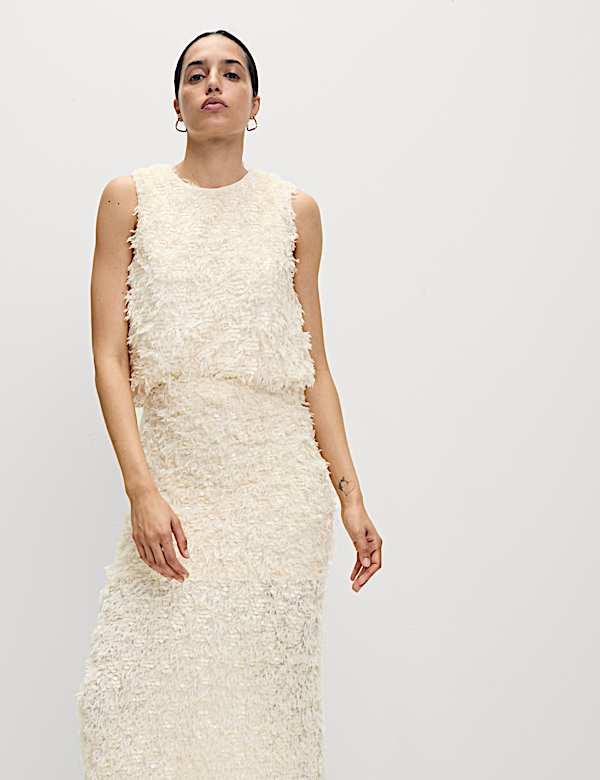 Embellished Feather Detail Top - IS