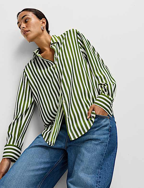 Printed Collared Button Through Shirt