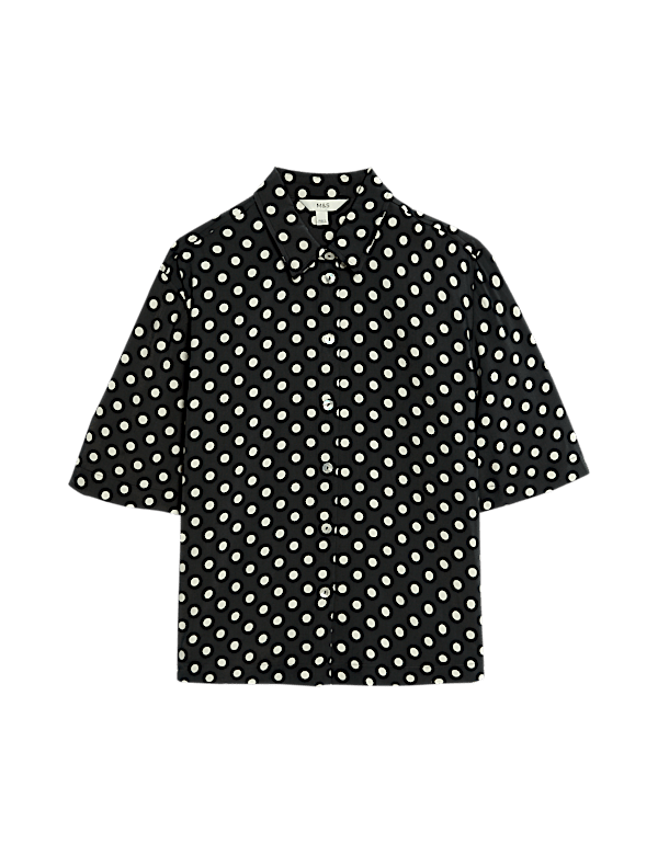 Printed Collared Oversized Resort Shirt