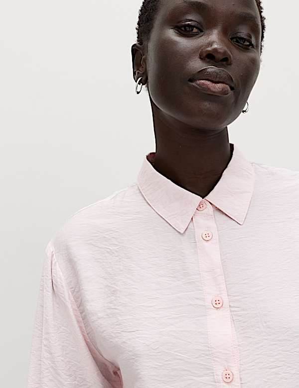 Textured Collared Button Through Shirt - KG