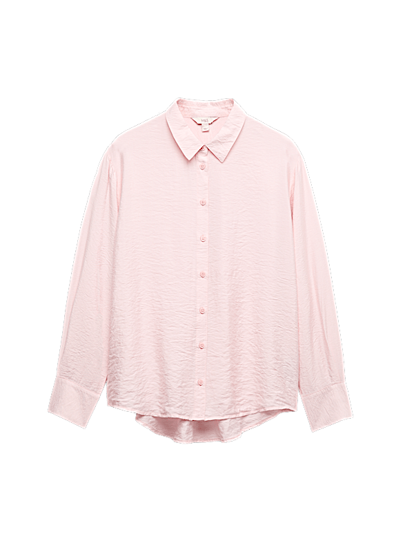 Textured Collared Button Through Shirt