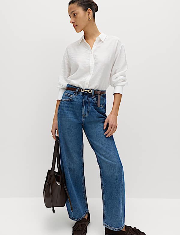 Textured Collared Button Through Shirt - AU