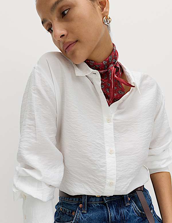 Textured Collared Button Through Shirt - AU