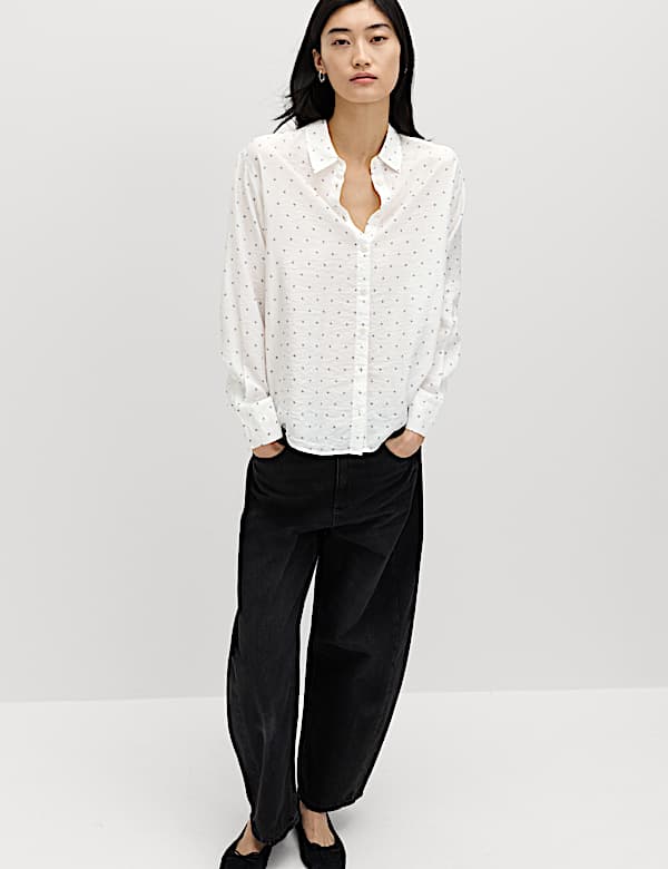 Textured Collared Button Through Shirt - HU
