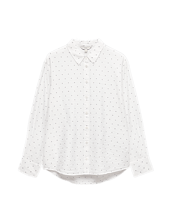Textured Collared Button Through Shirt