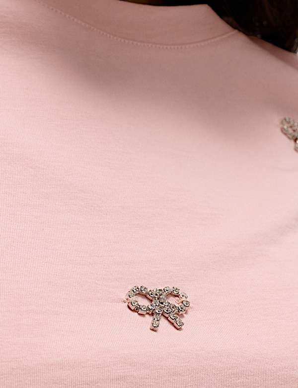 חולצת כותנה טהורה מעוטרת בפפיונים - IL