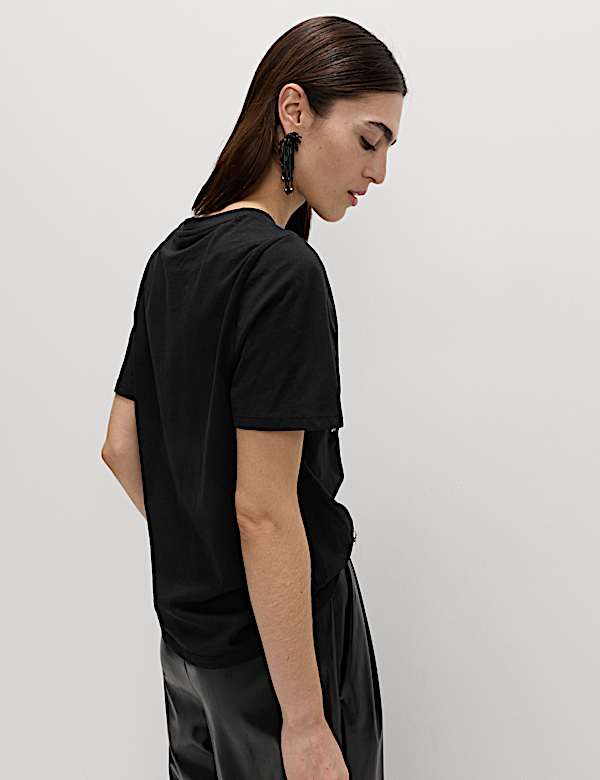 Pure Cotton Embellished Bow Top - CY