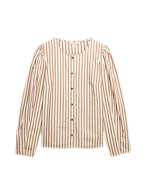 Pure Cotton Printed Button Through Blouse