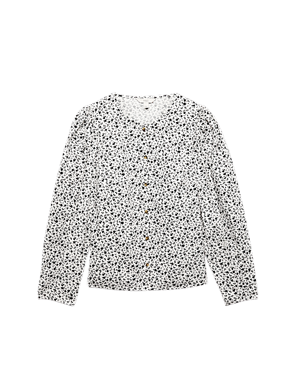 Pure Cotton Printed Button Through Blouse