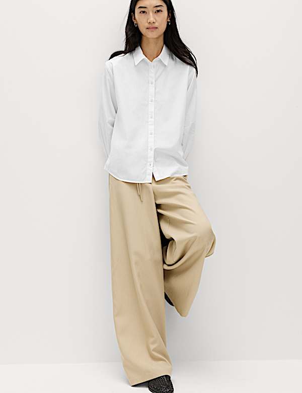 Pure Cotton Collared Button Through Shirt