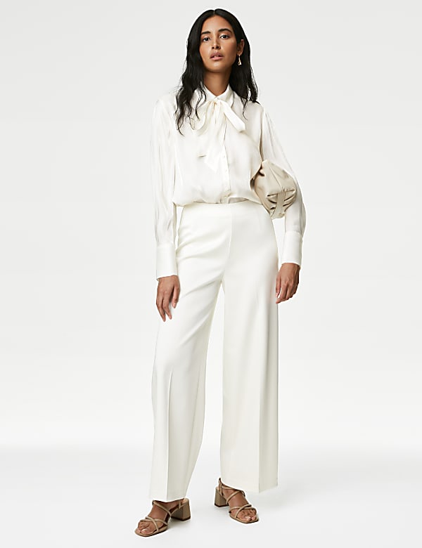 Tie Neck Collared Shirt - US