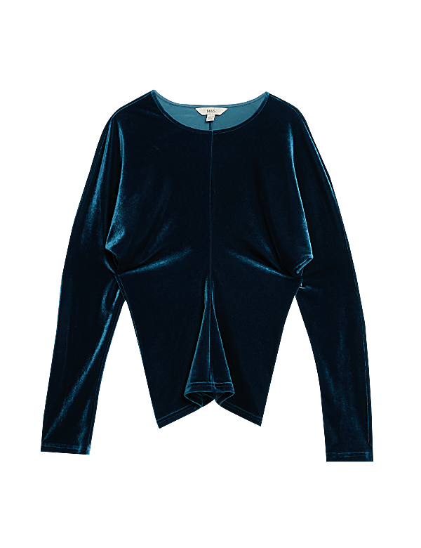 Velvet Round Neck Blouse