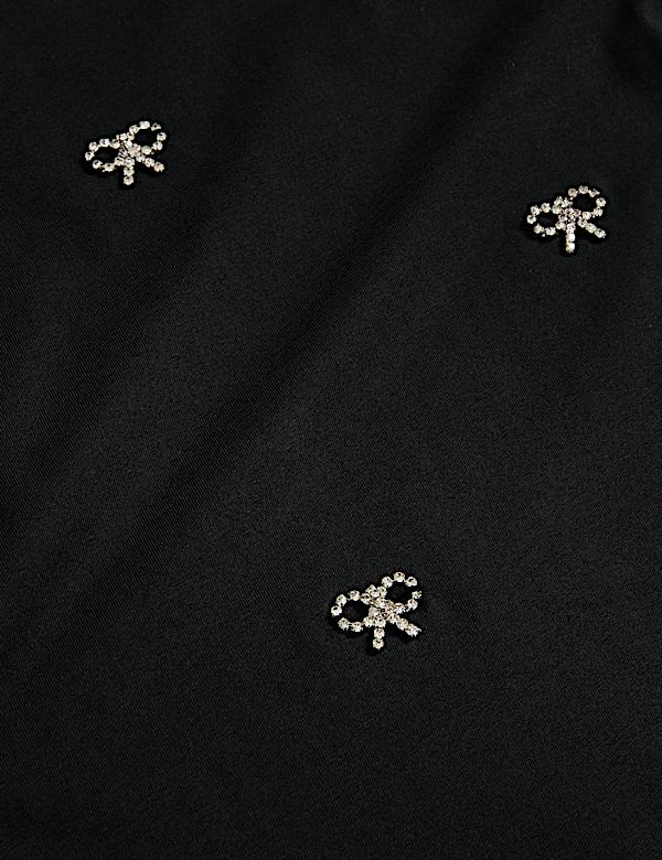 Pure Cotton Bow Detail Embellished Top - CH