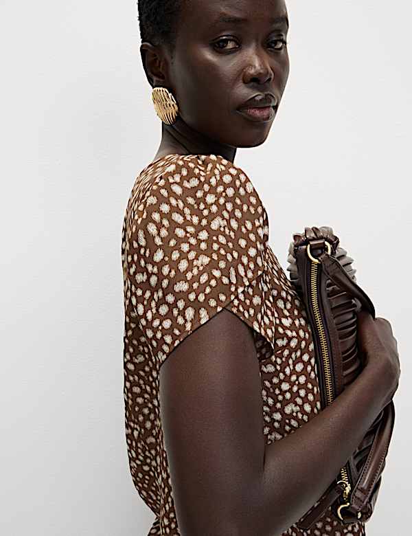Printed Puff Sleeve Top