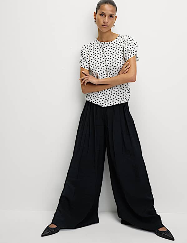 Printed Puff Sleeve Top