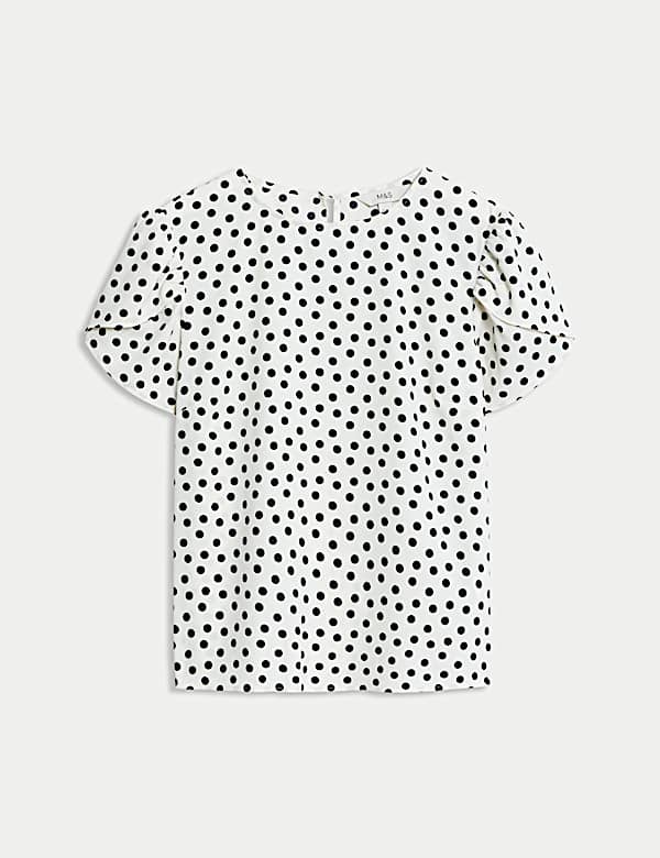 חולצה עם הדפס ושרוולים תפוחים - IL