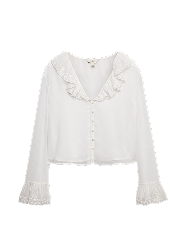 Broderie Frill Detail Blouse