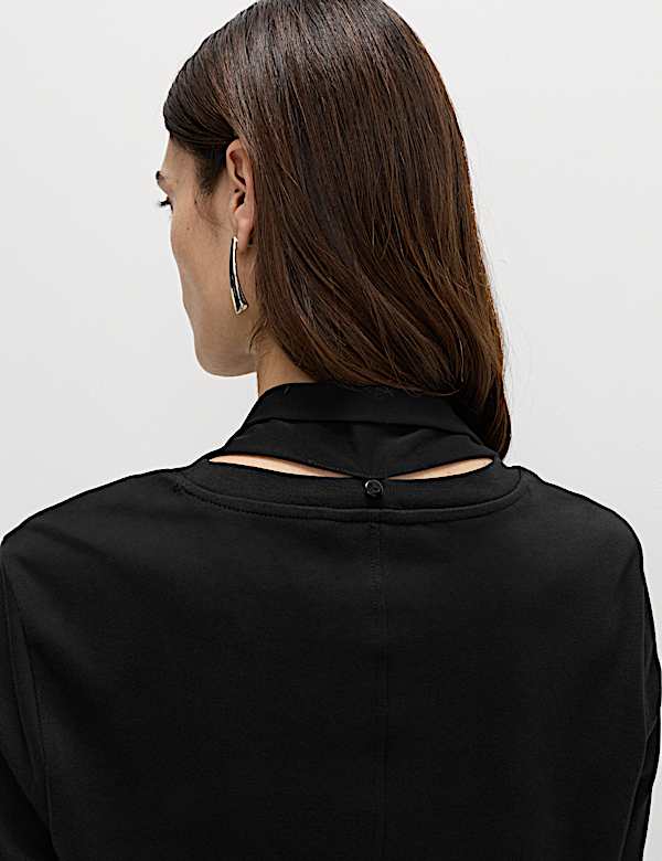 Pure Cotton Scarf Detail Top - DK